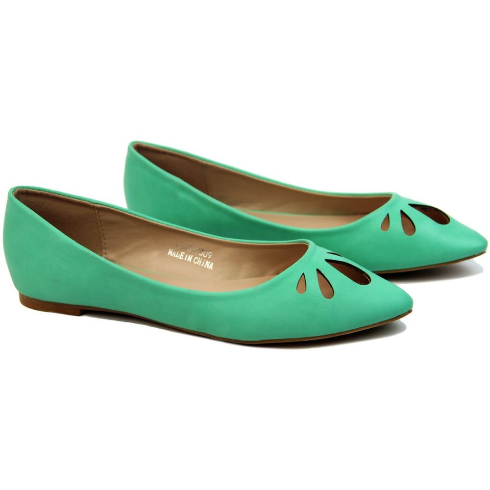 Pointy Toe Retro Pinup Ballet Flats Collectif Lulu Hun London Lidia MINT 8 NWT - Picture 2 of 14